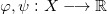 Rendered by QuickLaTeX.com \varphi, \psi : X \longrightarrow \mathbb{R}